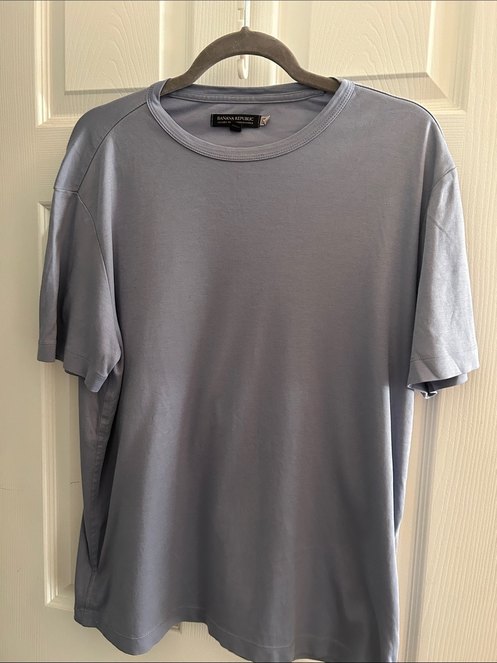 Banana Republic Men's Short Sleeve Crew in Dusty Blue